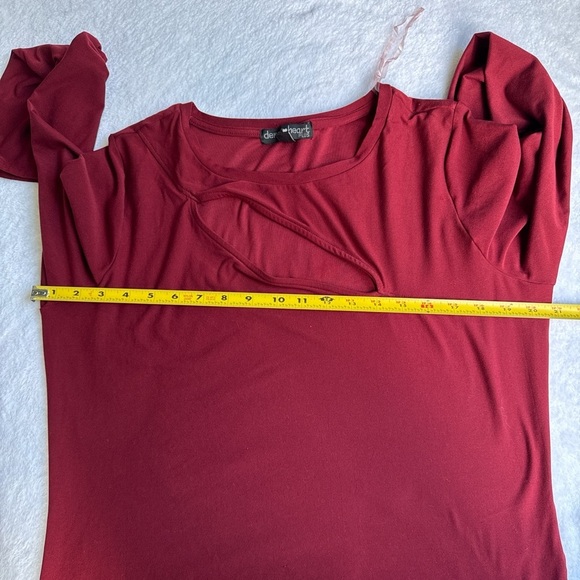 Derek Heart women’s Deep Red Long Sleeve Top 1XL - Picture 5 of 9